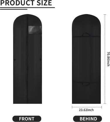 Сумка для одягу з 3 предметів, довга 60x180 см, складна на блискавці, для весільних суконь, вечірніх суконь, пальто