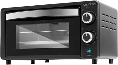 Електрична піч Cecotec Bake&Toast 1090 Black, 10 л, 1000 Вт, таймер 60 хв, регулювання температури до 230ºC, дека, решітка-гриль та щипці з ручкою