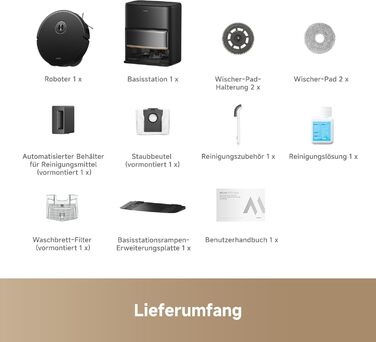 Робот-пилосос Mova P50s Ultra з мокрою прибиранням, 19000 Па, гаряча вода, самоочищення, LDS-навігація, RGB AI, LED-датчики, автоматичне порожнення та заправка