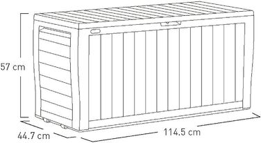 Скриня для зберігання Keter Marvel Plus 270л, сіра, водонепроникна, з сидінням, для саду, тераси, балкону