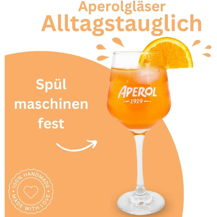 Набір келихів Maxito Original Aperol Spritz, 4 шт. - сучасний дизайн, ідеальний подарунок для Aperol Spritz
