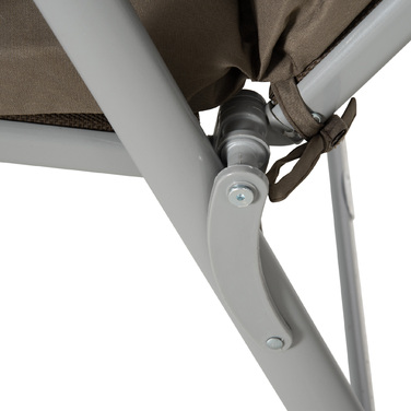 Outsunny Sun Lounger Садовий шезлонг складний регульований з подушкою коричневий сріблястий 137x63.5x100.5см для пляжу та саду