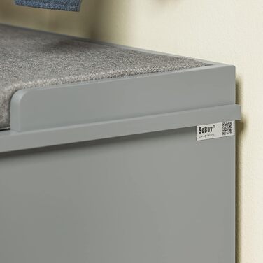 Полка для взуття SoBuy з місцем для сидіння, вузька, 98x49x37 см, FSR131-HG