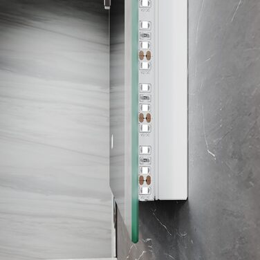 LED дзеркало для ванної кімнати Badspiegel 60x80 см з підсвічуванням, сенсором та протизапарюванням, IP44, 3 колірні температури, модель J