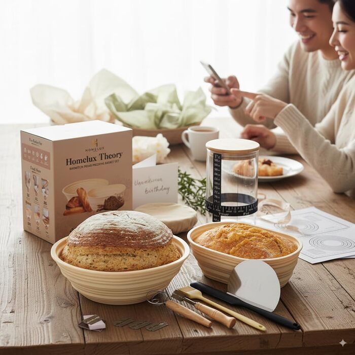 Набір для закваски HOMELUX THEORY: 14 предметів для випікання хліба та закваски (жовтий)
