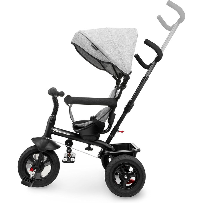 Триколісний велосипед HyperMotion з ручкою для батьків 3-в-1, сірий - для дітей від 1 до 4 років (до 20 кг)