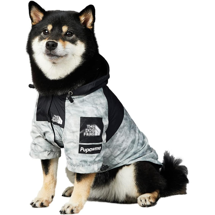 Дощовик для собак Vivi Bear водонепроникна куртка для собак з капюшоном і регульованим поясом Дощовик надлегкий дихаючий светр для собак з капюшоном для середніх і великих собак, (5XL, сірий)