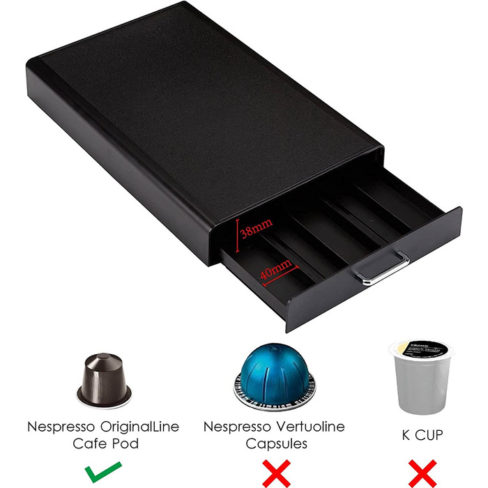 Ящик для зберігання кавових капсул Basics до 50 шт до 4,5 кг чорний