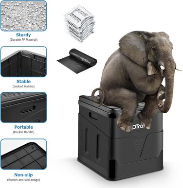 Розкладне туристичне туалетне сидіння OTRAKI - мобільний туалет для кемпінгу, фестивалів та подорожей (12 пакетів)