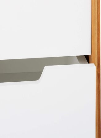 Столик-візок Relaxdays на колесах з шухлядами, білий (MDF, бамбук, 69x30x30 см)