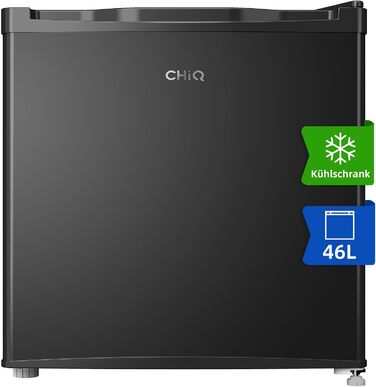 CHIQ Mini Bar: Компактний міні-холодильник 46 л з регулюванням температури, 39 дБ, для офісу, кемпінгу, спальні, готелю, чорного кольору