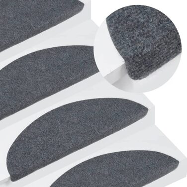 Ступінчастий килимок самоклеючий сходовий килимок ступінчастий килимок захист сходів Килимок для сходів протектор сходів 65x26 см (65x26 см, сірий), 15 шт.