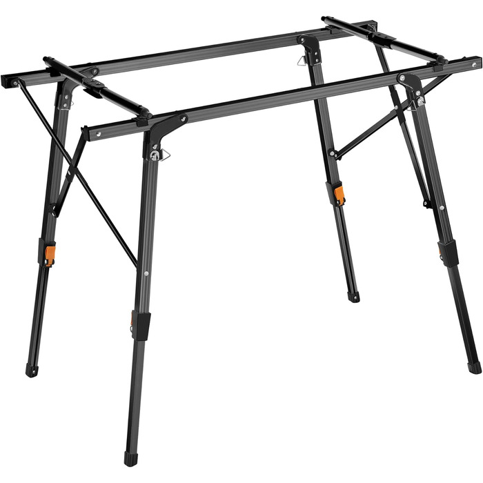 Кемпінговий алюмінієвий розкладний стіл Tectake, 90x52 см, чорний, регульовані ніжки, сумка