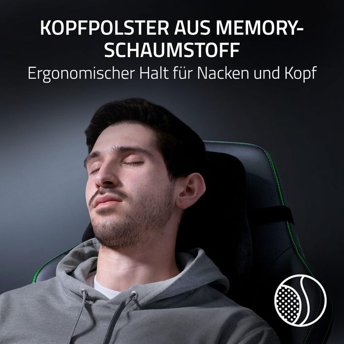 Ігровий крісло Razer Iskur V2 X з підтримкою попереку (м'яка тканина, 2D підлокітники, щільна піна)