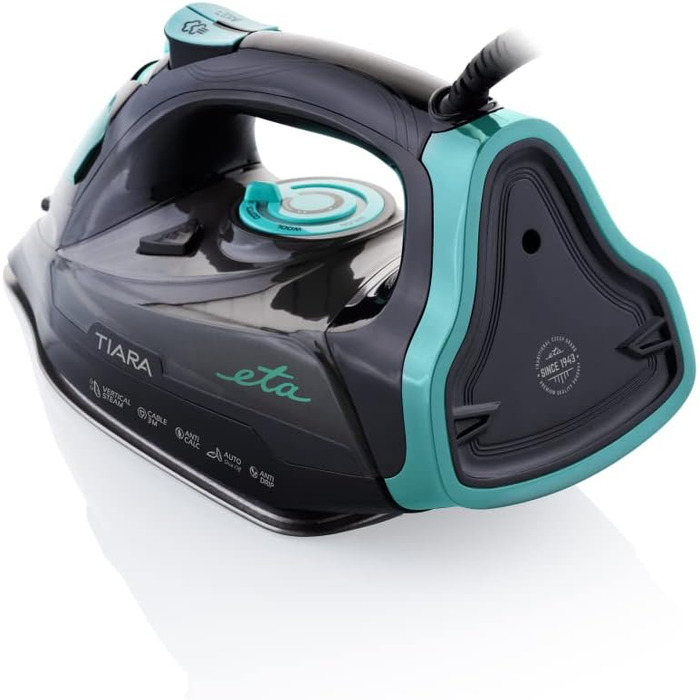 Праска ETA Tiara 2: 2600 Вт, підошва Eloxium, самоочищення, захист від накипу, автовимкнення