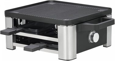 Raclette WMF 4 персони з пательнями та скребками, 870 Вт, нержавіюча сталь матова (набір 2 шт.)