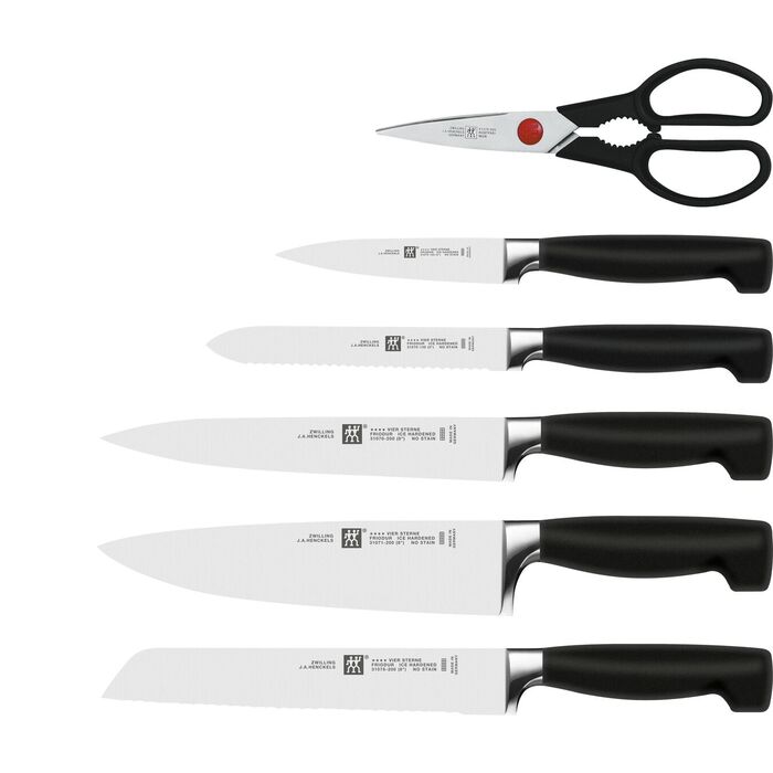 Набір ножів-підставок із 7 предметів, чорний чотиризірковий Zwilling