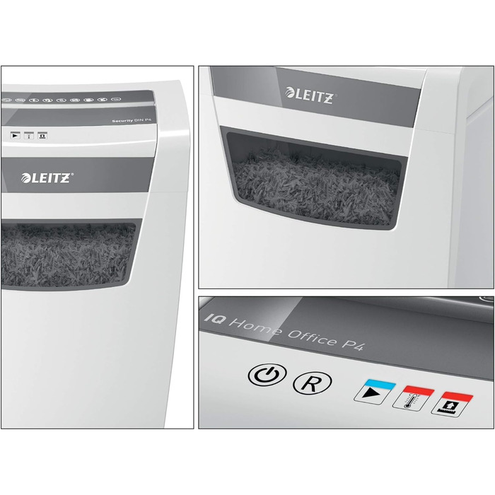 Шредер Leitz IQ Home Office для офісу та дому, 10 аркушів, 23 літри, білий