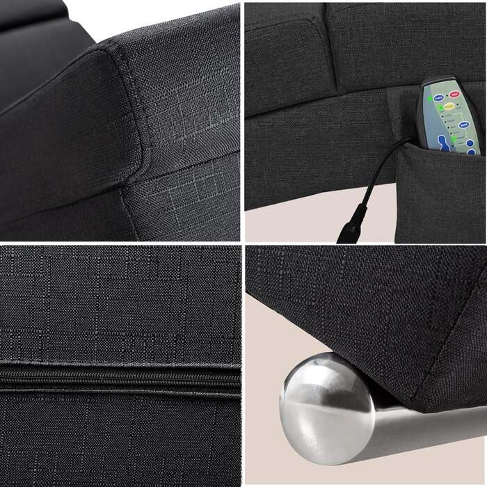 Шезлонг London anthracite з функцією масажу та підігріву