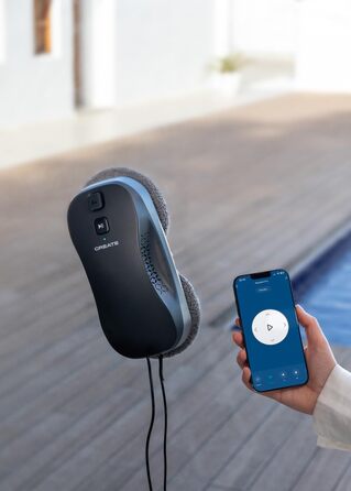 Робот для миття вікон WIPEBOT PRO з Wi-Fi, автоматичний, подвійний злив води, 2 режими розпилення, розпізнавання кутів і країв, кабель безпеки 5 м, бак 60 мл