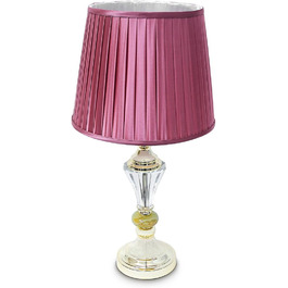 Настільна лампа Relaxdays Рожевий атласний абажур Скляний камінь 10018988