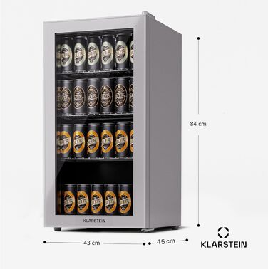 Klarstein Getränkekühlschrank: міні-холодильник для напоїв 74L з кварцовим охолодженням, 3-10°C, для офісу, кемпінгу та відпочинку на природі