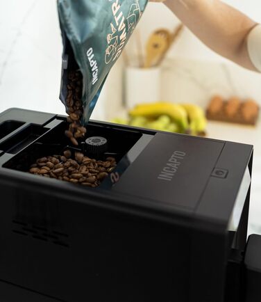 Кавомашина Incapto Aura автоматична з вбудованим млином | 19 bar | 2 чашки | 1.5 л резервуар | Thermoblock | Автоматичне очищення (Чорний)