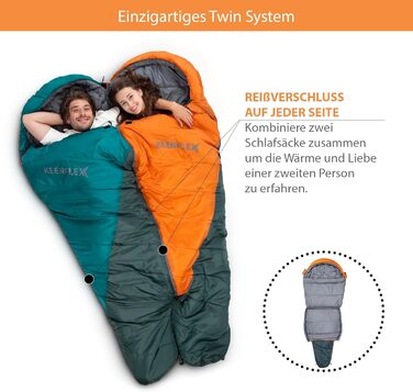 Спальний мішок KeenFlex 3-4 сезони, +7.2°C до -23.4°C, 1500г/2150г, літній та зимовий, для туризму, машинне прання