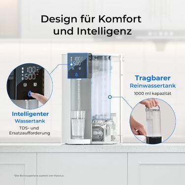 Система зворотного осмосу Waterdrop CoreRO для встановлення на стільницю, миттєвий нагрівач гарячої води, 5 температурних опцій, 6-ступенева фільтрація, 3:1 чиста вода/стоки, зменшує PFAS, без встановлення, WD-C1H, миттєво гаряча вода (температура кімнати