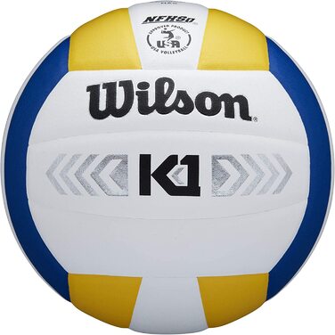 Вілсон унісекс-дорослий Золотий волейбол K1 офіційного розміру синій / білий / жовтий