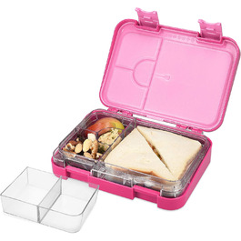 Коробка для бенто Навари, коробка для ланчу, коробка для сніданку Vesperbox - герметична з регульованими відділеннями - знімна внутрішня чаша - для хлопчиків і дівчаток - синій (рожевий)