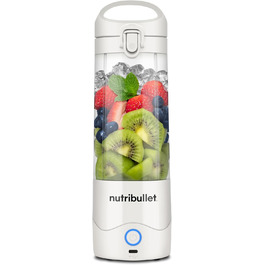 Ручний портативний блендер Nutribullet 475 мл, USB-C, 15 циклів, без бісфенолу А, NBP003PU, білий