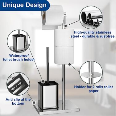 Підставка для туалетного паперу Susswiff стальна 55 см срібляста