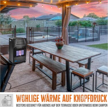 Газовий обігрівач Güde GGH 4200 K (4200 Вт, 3 режими, Piezo-запалювання, мобільний, 50 мбар, керамічні нагрівальні елементи, термозахист, 4 колеса, шланг та регулятор в комплекті)