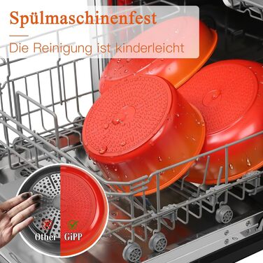 Набір каструль та сковорідок GiPP 11 предметів з знімними ручками, антипригарне покриття, кераміка, для всіх типів плит, духовка, оранжевий градієнт