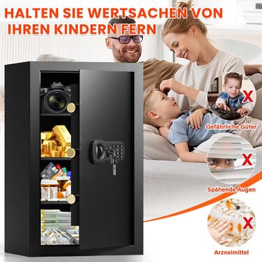 Вогнетривкий сейф Safe Tresor 85L з цифровим замком для зброї, золота, документів та медикаментів