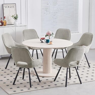 Набір обертових кухонних стільців 6 шт. з низькими підлокітниками, поворот 180°, автоматичне вирівнювання, для їдальні, кухні, комплект 6 шт. (Хакі, 4 шт.)