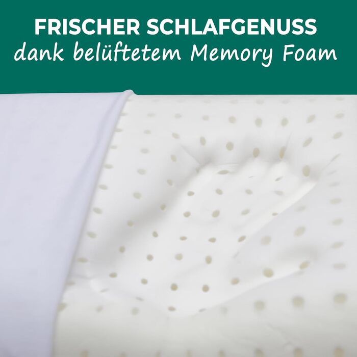 Ортопедична подушка KNERST® для шиї: комфорт та підтримка для здорового сну - подушка з Memory Foam, 9 см, сумісна з чохлами 40x80 см