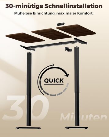 Регульований по висоті письмовий стіл 120x60 см з пам'яттю на 2 режими, стіл для домашнього офісу та геймінгу, колір вінтажний коричневий