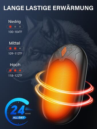 Електричні грілки для рук 2 шт. - ультралегкі, багаторазові, з USB-зарядкою, 3 режими нагріву, до 24 годин роботи, для активного відпочинку взимку (чорні, магнітні)