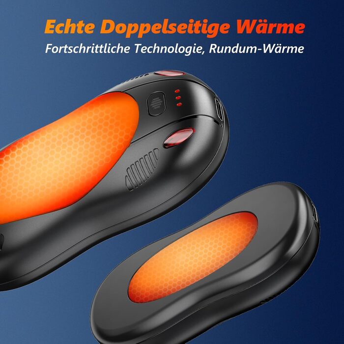 Електричні нагрівачі для рук FANDLISS з магнітом, 10000mAh, 2 шт. - нагрів з обох сторін, USB, 3 режими, для активного відпочинку, подарунок