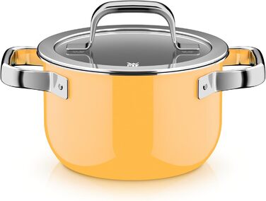 Набір каструль WMF Fusiontec Mineral Pro, 4 шт., індукційні, нержавіюча сталь, Mango Yellow, Made in Germany