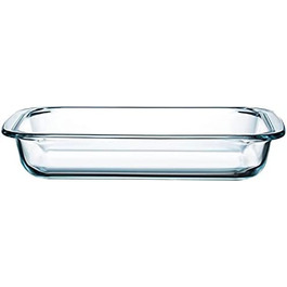 Скляна форма для запікання в духовці, скляна форма для запікання лазаньї, прямокутна форма для запікання об'ємом 2 л, форма для лазаньї, прямокутна скляна форма, форма для запікання, довжина