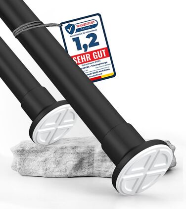 Телескопічна штора-карниз розсувна 260-310 см, матовий чорний, Ø 32 мм, багатофункціональна напружна штанга без свердління для гардин, ванної кімнати та балкона