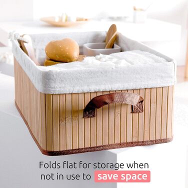 Бамбуковий кошик для білизни знімним мішком - стильний органайзер для ванної, спальні або пральні, декоративне зберігання в стилі SPA (природний, прямокутний)