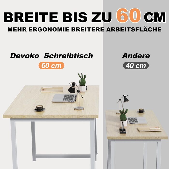 Комп'ютерний стіл Devoko, стіл для ноутбука, (акорн, 100 x 60 x 75 см)