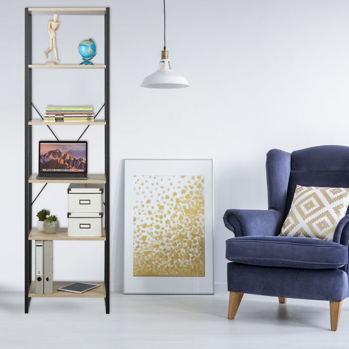 Стелаж Relaxdays індустріального стилю з 6 полицями