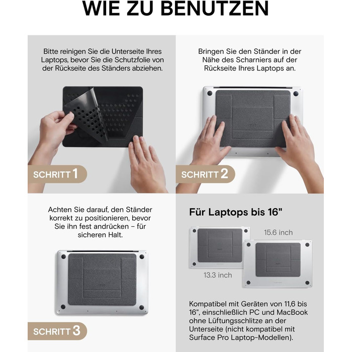 Підставка для ноутбука MOFT, складний, регульований кут нахилу, для MacBook Air/Pro 11-16