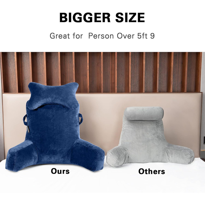 Підголовник для читання Lesekissen з регульованою підтримкою шиї та спини - сірий (Blue2)