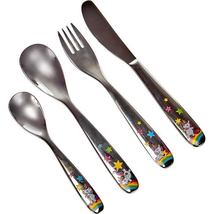 Набір дитячого посуду WMF Paw Patrol 6-частинний з нержавіючої сталі, від 3 років, Cromargan® та набір посуду з єдинорогом